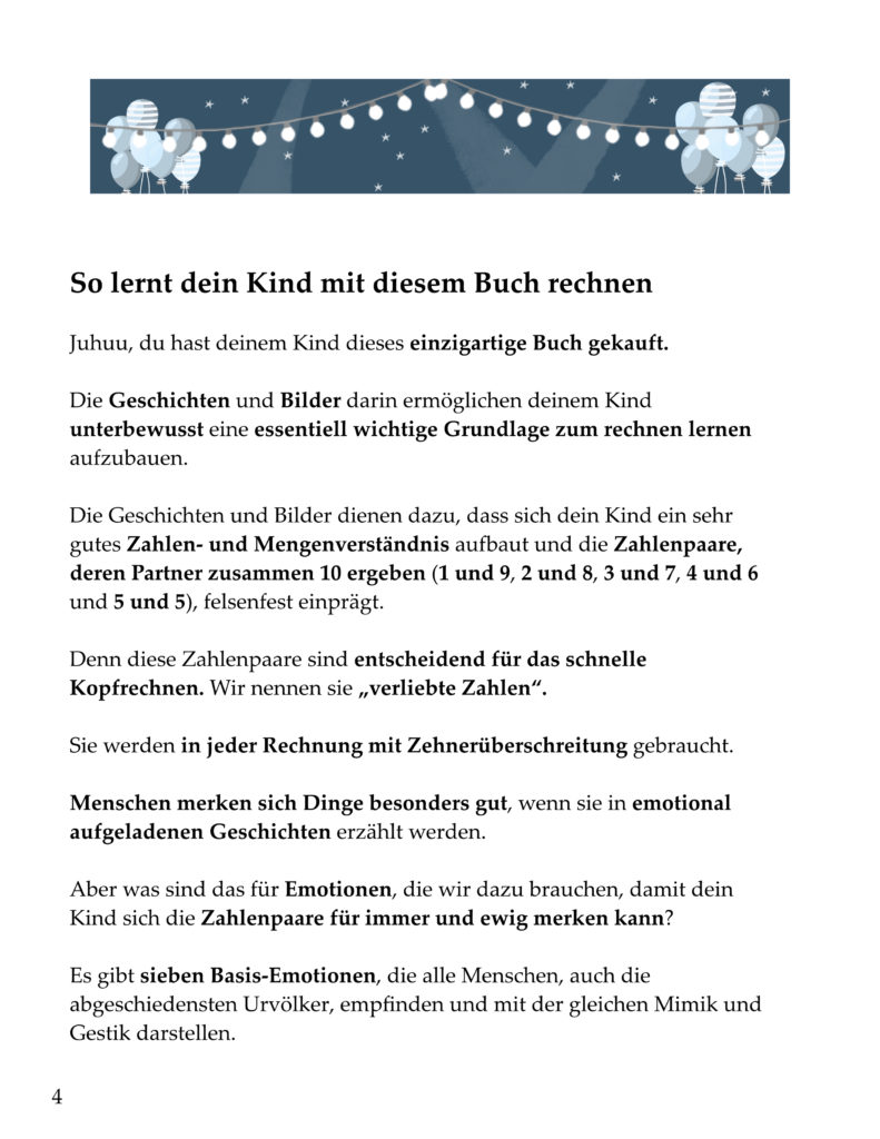 Geschichten zum Rechnen Lernen