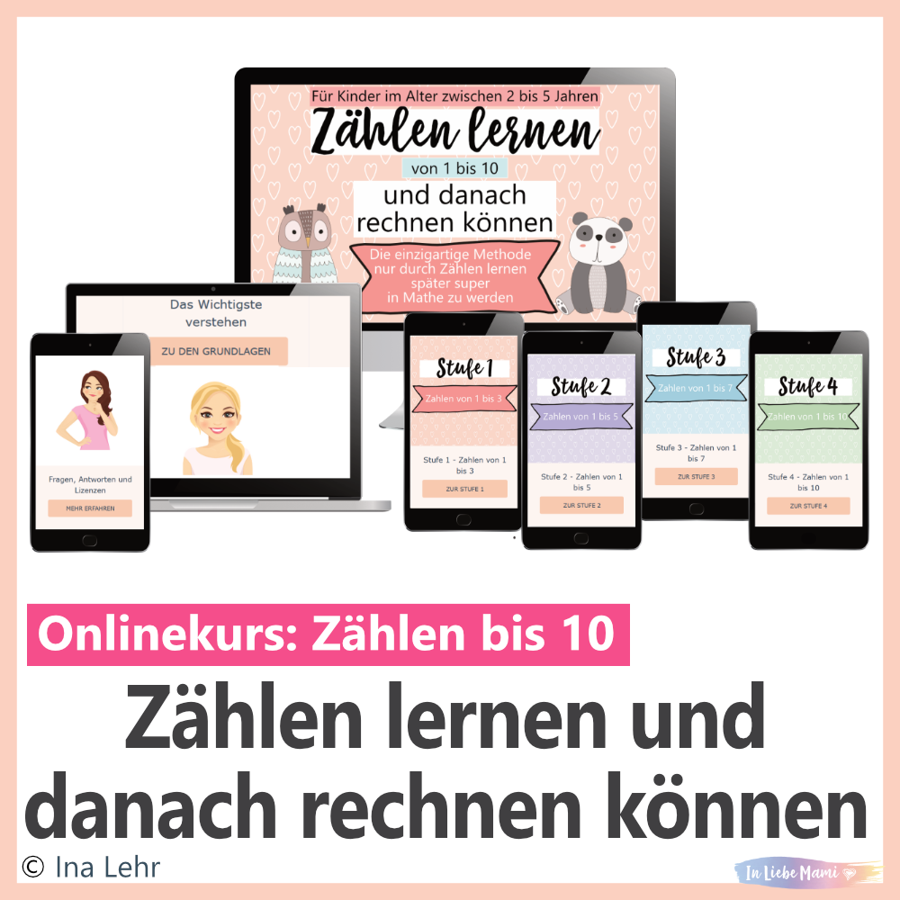 Zählen lernen bis 10Mockup Kurs
